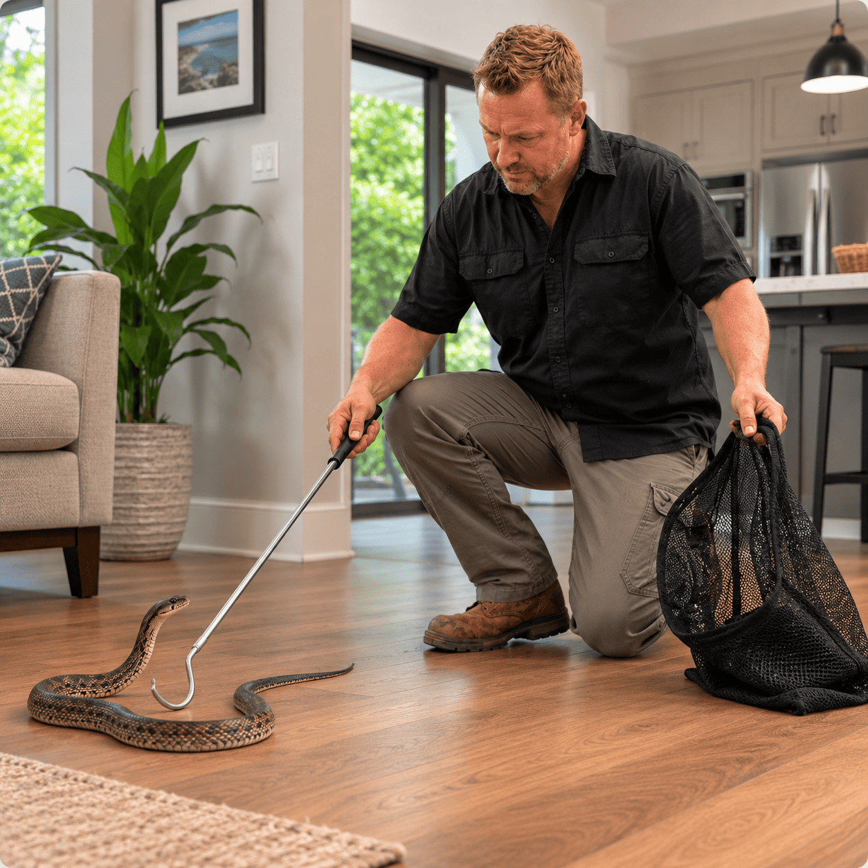 Snake safely removed